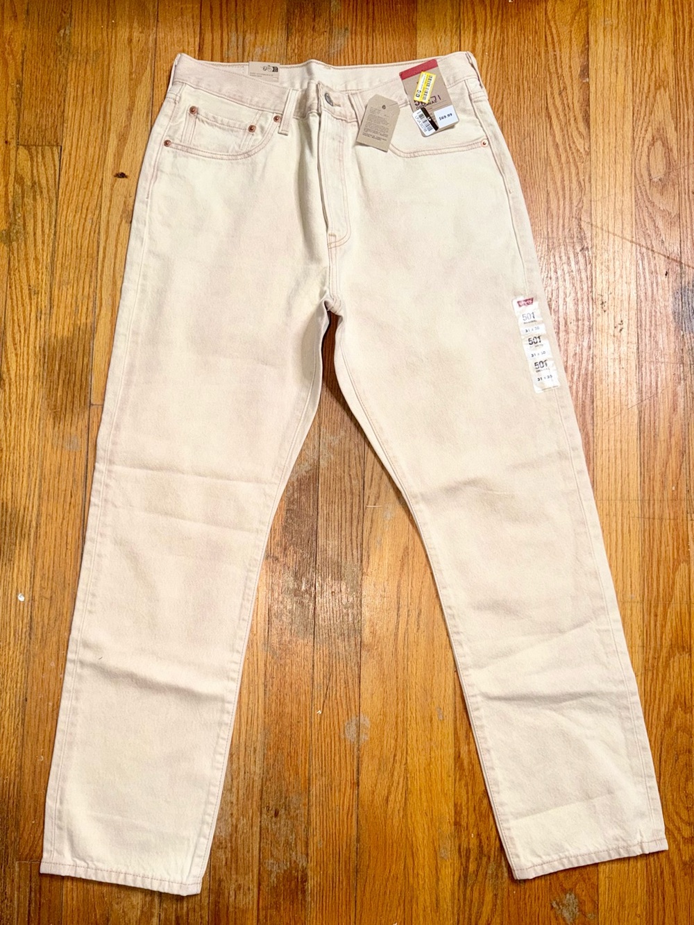 Levi’s 501 Original Women’s Straight Leg Jeans – Light Cream – Size 31x30 – NWT